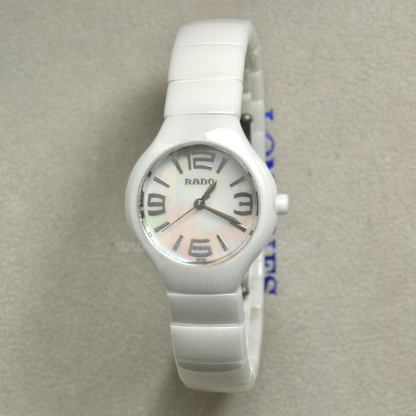 Fake Rado Jubile White Ceramic Ladies Watch White MOP Dial